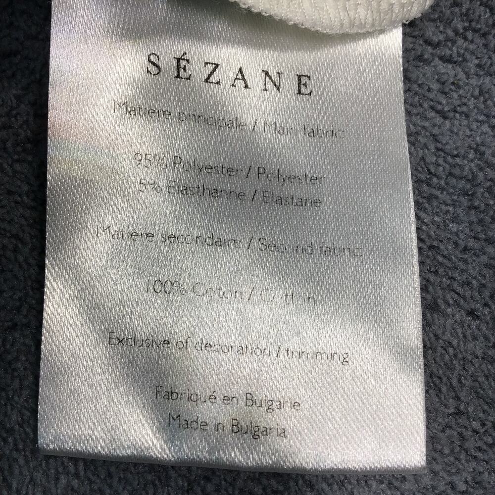 Sézane Cream Colored Lace Sleeve V-Neck Top Trousseau Button Detail Size 38 / M - Picture 7 of 8